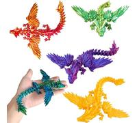 SZSMW 5 PièCes Jouet Dragon - Dragon Imprimé en 3D - Convient pour DéCorer n'importe Quel Espace, en Ajoutant Une Touche de Couleur Au Bureau, Au Salon Ou à La Chambre