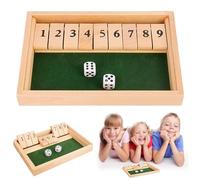 SZSMW Shut The Box - Jeu De des - Jeux en Bois Adulte - Parfait pour Les Enfants de Tous âGes,à Utiliser pour Les FêTes,Les RéUnions de Famille, Les FêTes,etc,Livré avec Deux DéS