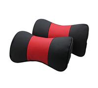 SZSS-CAR 2 pcs Cuir véritable Appui-tête de Voiture Oreiller Cou Reste Oreiller Housses de Coussin d'assise