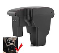 SZSS-CAR Accoudoir de console centrale de voiture en cuir compatible avec Ford Focus 3 MK3 Focus S 2015 2016 2017 2018 avec 3 ports USB (cuir synthétique)