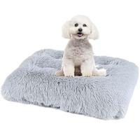 SZSXYBZ Coussin en fourrure de luxe pour chien et chat - Lavable - Doux et chaud - Antidérapant - Pour anxiété - S/M/L/XL/XXL (gris clair, XXL-122 x 85 cm)