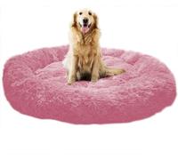 SZSXYBZ Grand lit pour chien et chat de taille moyenne - Antidérapant - Moelleux et apaisant - Tapis chaud lavable - Rose - 90 x 90 cm
