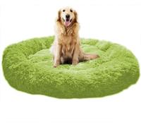 SZSXYBZ Grand lit pour chien et chat de taille moyenne - Antidérapant - Moelleux et apaisant - Tapis chaud lavable (vert, 90 x 90 cm)