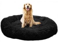 SZSXYBZ Grand lit pour chien et chat de taille moyenne - Antidérapant - Moelleux et apaisant - Tapis chaud lavable (noir, 90 x 90 cm)