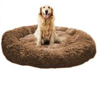 SZSXYBZ Grand lit pour chien et chat de taille moyenne - Antidérapant - Moelleux et apaisant - Tapis chaud lavable (marron, 90 x 90 cm)