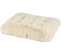 SZSXYBZ Lit apaisant pour chien de grande et moyenne taille - L - 93 x 65 cm - Confortable et antidérapant - En fourrure - Confortable et antidérapant - Beige - M - 78 x 55 cm