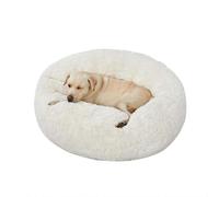SZSXYBZ Lit pelucheux de très grande taille pour chien et chat, lit rond lavable en forme de beignet pour animaux de compagnie de grande et moyenne taille (blanc, 70 cm)