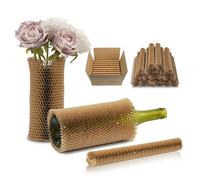 SZSYumUnion - Pochettes à bulles de déménagement en papier nid d'abeille marron, 22 cm, lot de 20, emballage de protection pour bocaux, tasses, bouteilles de vin, matériaux d'emballage