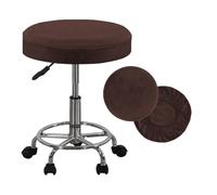 SZSZLDZSW Couvre-Chaise de vanité Couvre-Tabouret Rond Coussin de Coussins Bar Caractéristiques lavables Topne Soft, Respirant et en Velours en Argent Extensible en Argent. Marron 12-14in