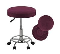 SZSZLDZSW Couvre-Chaise de vanité Couvre-Tabouret Rond Coussin de Coussins Bar Caractéristiques lavables Topne Soft, Respirant et en Velours en Argent Extensible en Argent. Rouge vin 12-14in