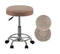 SZSZLDZSW Couvre-Chaise de vanité Couvre-Tabouret Rond Coussin de Coussins Bar Caractéristiques lavables Topne Soft, Respirant et en Velours en Argent Extensible en Argent. Leather Color 14-16in