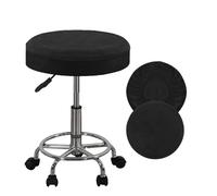 SZSZLDZSW Couvre-Chaise de vanité Couvre-Tabouret Rond Coussin de Coussins Bar Caractéristiques lavables Topne Soft, Respirant et en Velours en Argent Extensible en Argent. Noir 12-14in