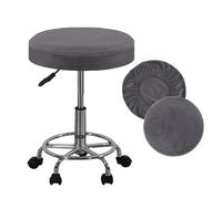 SZSZLDZSW Couvre-Chaise de vanité Couvre-Tabouret Rond Coussin de Coussins Bar Caractéristiques lavables Topne Soft, Respirant et en Velours en Argent Extensible en Argent. Gris. 14-16in