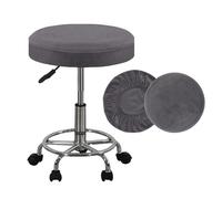 SZSZLDZSW Couvre-Chaise de vanité Couvre-Tabouret Rond Coussin de Coussins Bar Caractéristiques lavables Topne Soft, Respirant et en Velours en Argent Extensible en Argent. Gris. 16-18in