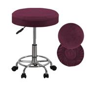 SZSZLDZSW Couvre-Chaise de vanité Couvre-Tabouret Rond Coussin de Coussins Bar Caractéristiques lavables Topne Soft, Respirant et en Velours en Argent Extensible en Argent. Rouge vin 14-16in
