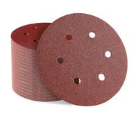 Sztaoip 100 Pièces Disque Poncage 150mm, 6 Trous Disque Abrasif Grain P60 P80 P120 P240 P320 pour Poncer Polir Dérouiller pour Ponceuse Excentrique