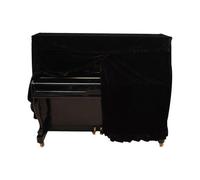 SZTXJ Upright Piano Cover, Upright Piano Cover Golden Velvet Protective Cover Piano AccessoryBlack
