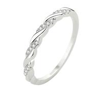 szvbofueck 925 Bagues Amour Diamant Zircon pour femme Bague empilable Éternité Bague réglable Nœud d'amour Cadeau d'anniversaire pour elle Zircon Bijoux Constellation Empilage Argent Bagues de