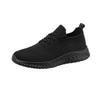 szvbofueck Baskets pour homme en maille, chaussures de sport avec lacets, Noir , 41 EU