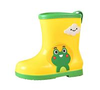 szvbofueck Bottes de pluie pour garçons et filles, bottes de pluie en caoutchouc, imperméables, antidérapantes, chaussures de boue, chaussures d'éveil pour tout-petits, jaune, 27 EU
