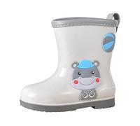 szvbofueck Bottes de pluie pour garçons et filles, bottes de pluie en caoutchouc, imperméables, antidérapantes, chaussures de boue, chaussures d'éveil pour tout-petits, gris, 27 EU