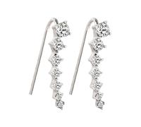 szvbofueck Boucles d'oreilles sept étoiles, 7 cristaux, boucles d'oreilles Hoop Climber, boucles d'oreilles cartilage en argent sterling 925 avec zircone pour femme, taille unique, Métal, Pas de gemme