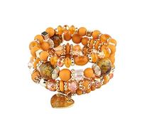 szvbofueck Bracelets de perles empilables pour homme et femme - Bracelet extensible multicouche - Bijoux multicolores - Montres avec bracelet en cuir pour homme, taille unique, cristal, Pas de gemme
