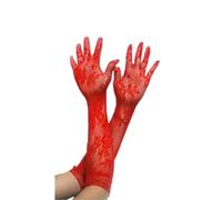 szvbofueck Cache-oreilles Femme Bleu Gants Longs Opéra Coude Longueur Soirée Bal Danse Gants Argent (Rouge, Taille unique)