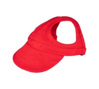 szvbofueck Chapeau de soleil en toile pour chien - Casquette de baseball 2024 - Batik - Pour l'extérieur - Pour chien et chat - Chapeau de soleil réglable - Avec trous d'oreille - Rouge - Taille S