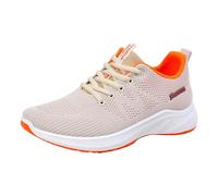 szvbofueck Chaussures de sport confortables pour femme - Respirantes - Avec coussin d'air - Chaussures de sport antidérapantes - Légères - Chaussures de jogging - Chaussures de marche, beige, 38 EU