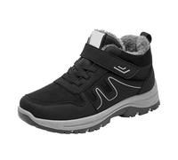 szvbofueck Chaussures d'hiver doublées pour femme - Bottes d'hiver chaudes - Antidérapantes - Chaussures de trekking légères - Chaussures basses classiques - Chaussures de randonnée confortables, gris