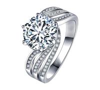 szvbofueck Kern 925 Alliances pour femme Bague empilable éternité Cadeau d'anniversaire pour elle Zircon Bijoux Constellation Empilable Argent Bagues Femme, 7, Nœuds ouverts différents, Cœur papillon