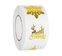 szvbofueck Lot de 500 autocollants ronds « Joyeux Noël » de 2,5 cm - Autocollants de Noël - Bonhomme de neige - Clochette - Autocollants de Noël décoratifs - Police décorative (A, taille unique)