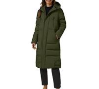 szvbofueck Manteau d'hiver long pour femme, manteau à capuche, col montant, manteau de transition, longueur genou, manteau matelassé, manteau en duvet tendance, manches longues, veste thermique douce