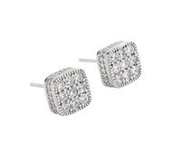szvbofueck Mosan Boucles d'oreilles pour femme Love en argent sterling S925 Aiguille Zircon Six Moissanite Boucles d'oreilles pour fille avec fermoir à vis, taille unique, Cuivre, Pas de gemme