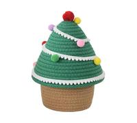 szvbofueck Panier de Noël en forme d'arbre de Noël - Panier de rangement en corde de coton - Panier de rangement pour les enfants - Garçons et filles - Sous des chaussures de lit (GN1, taille unique)