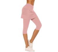 szvbofueck Pantalon de tennis 3/4 pour femme - Taille haute - Coupe étroite - Pantalon de yoga - Couleur unie - Stretch - Respirant - Confortable - Pantalon de jogging d'extérieur - Taille élastique