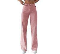 szvbofueck Pantalon en jean décontracté pour femme - Taille haute - Coupe droite - Couleur unie - Stretch - Bermuda confortable - Pantalon de loisirs - Pour l'extérieur - Streetwear - Loisirs - Jeans