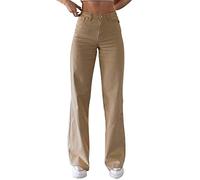 szvbofueck Pantalon en jean décontracté pour femme - Taille haute - Coupe étroite - Couleur unie - Jambe droite - Jean boyfriend - Pantalon d'extérieur streetwear - Pantalon de loisirs avec poches et