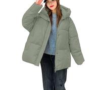 szvbofueck Veste à capuche d'hiver pour femme, veste matelassée à col montant - Veste d'hiver mi-saison - Manches longues - Doudoune à manches longues - Veste thermique douce et confortable - Couleur