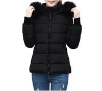 szvbofueck Veste matelassée légère pour femme, veste d'hiver, col montant, veste à capuche, manches longues, veste de transition, couleur unie, doudoune légère, thermique, large et confortable, avec