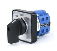 SZW26-20 20A ON OFF ON, commutateur à cames biphasé 64x64 mm - Sélecteur rotatif argenté for commande électrique(D202.2 ON OFF ON 64)