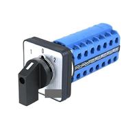 SZW26/LW26-20 7 Phases ON OFF ON 20A 660V 28 Screws 1-0-2 Knob Changeover Cam Rotary Switch Panel 48X48mm
