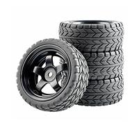 Szwaldaper 4 pièces pneus en Caoutchouc Roue ABS, for HSP, for HPI, 1:10 Course de Voiture sur Route RC 6030-6017 Pneus pour Voitures télécommandées(Black Wheel)