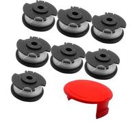 Szwaldaper Bobine de fil de coupe-bordures en nylon TLE-03, 1,6 mm, 4,9 m, for Einhell GE-CT 18/28 Li et GE-CT 18/28 Li TC (7 bobines + 1 housse) Accessoires de jardin(BLACK 7 Spool+1 Cover)