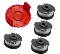 Szwaldaper Bobine de fil de coupe-bordures en nylon TLE-03, 1,6 mm, 4,9 m, for Einhell GE-CT 18/28 Li et GE-CT 18/28 Li TC (7 bobines + 1 housse) Accessoires de jardin(BLACK 4 Spool+1 Cover)