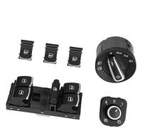 Szwaldaper Commutateur de fenêtre de voiture, for VW, for Passat, for CC, for Jetta, for GTI 6 pièces phare de voiture électrique rétroviseur bouton de Interrupteur de rétroviseur latéral