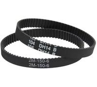 Szwaldaper Courroies d'aspirateur, 2 pièces, Courroie de Distribution 2M-150-6, périmètre 150 mm, Largeur 6 mm, Dents 75, convoyeur synchrone, for appareils électroménagers Courroie d'aspirateur