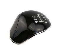 Szwaldaper Couvercle de capuchon d'emblème de pommeau de levier de vitesse de voiture noir argenté 5/6 vitesses for ford Focus MK2 MK3 Fiesta MK7 b-max c-max Galaxy(6 Speed Black)