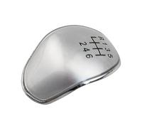 Szwaldaper Couvercle de capuchon d'emblème de pommeau de levier de vitesse de voiture noir argenté 5/6 vitesses for ford Focus MK2 MK3 Fiesta MK7 b-max c-max Galaxy(6 Speed Silver)